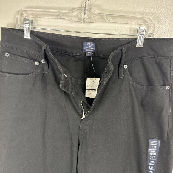 J.Crew Women's 33 Tall Curvy Essential Straight Leg Jeans Black NWT Inseam 29.5" - Picture 6 of 12